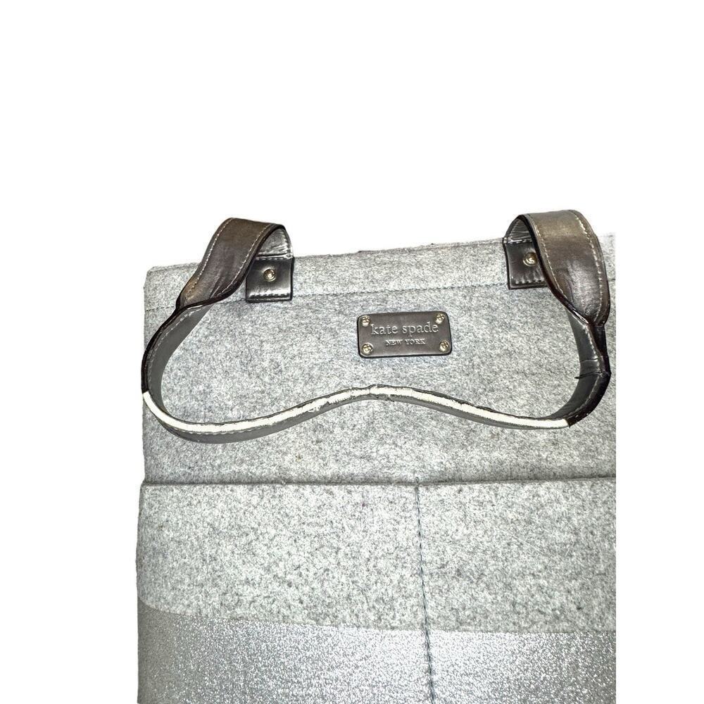 Handbag Quinn Purse‎ Frosted Felt Heather Grey Glitter Tote Bag KS - Picture 3 of 14